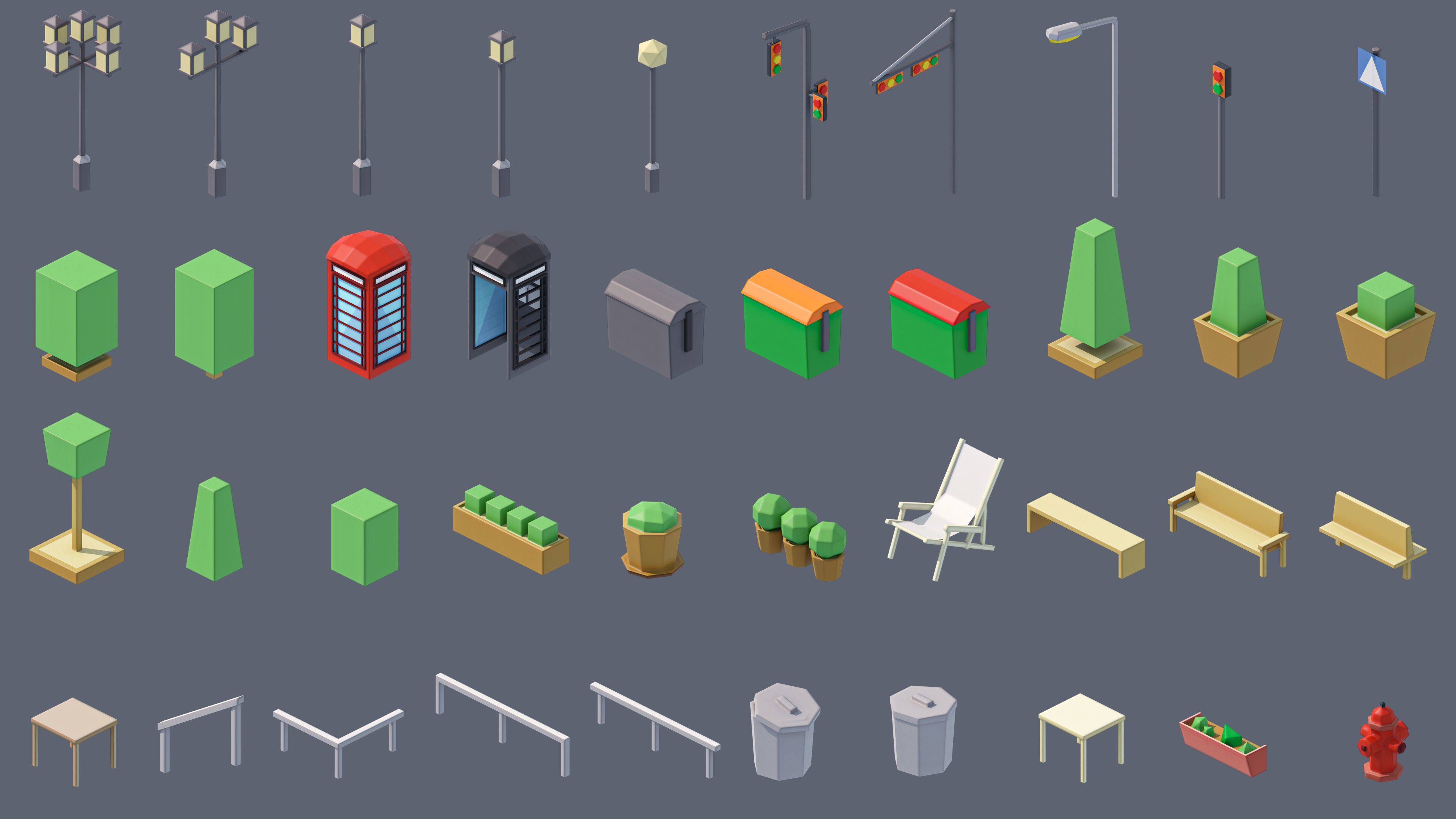 Eastern Europe City Low-poly 3D model_33