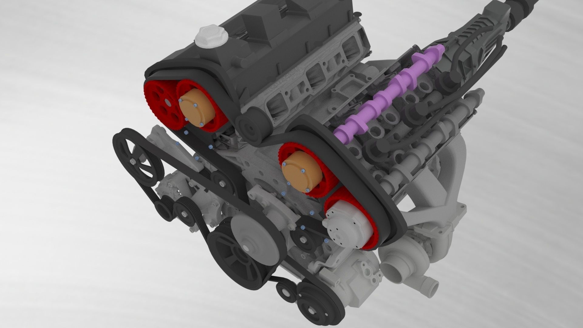 Nissan V6 VG30DETT Complete Engine 3D print model_2