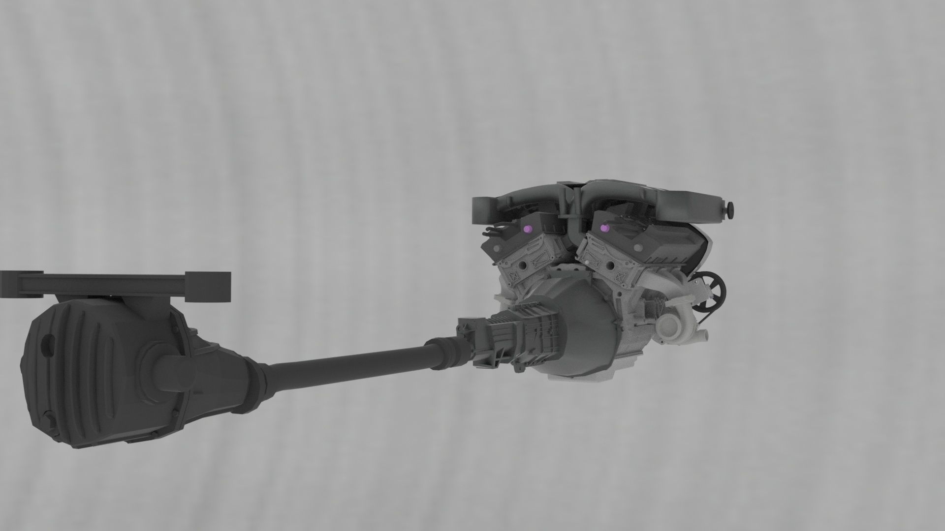 Nissan V6 VG30DETT Complete Engine 3D print model_5