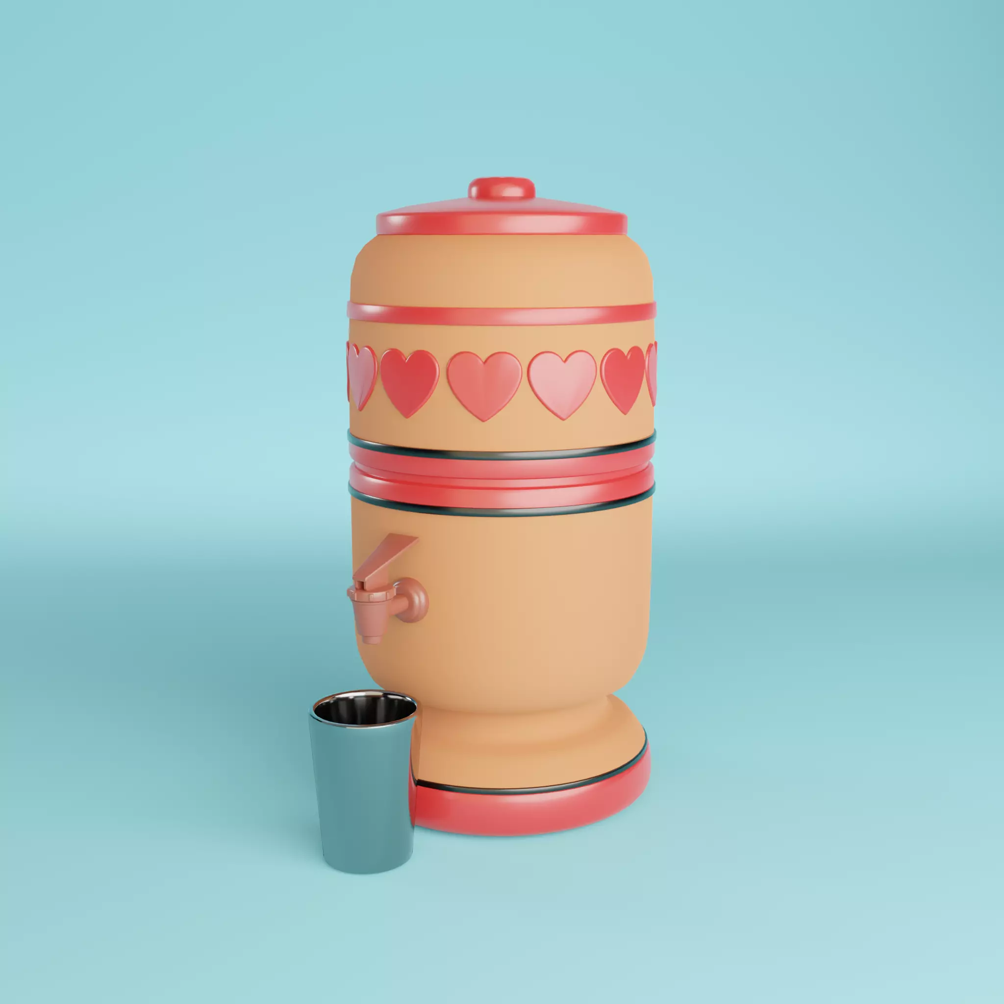 Filtro de barro brasileiro e copo de aluminio 3D Free 3D model
