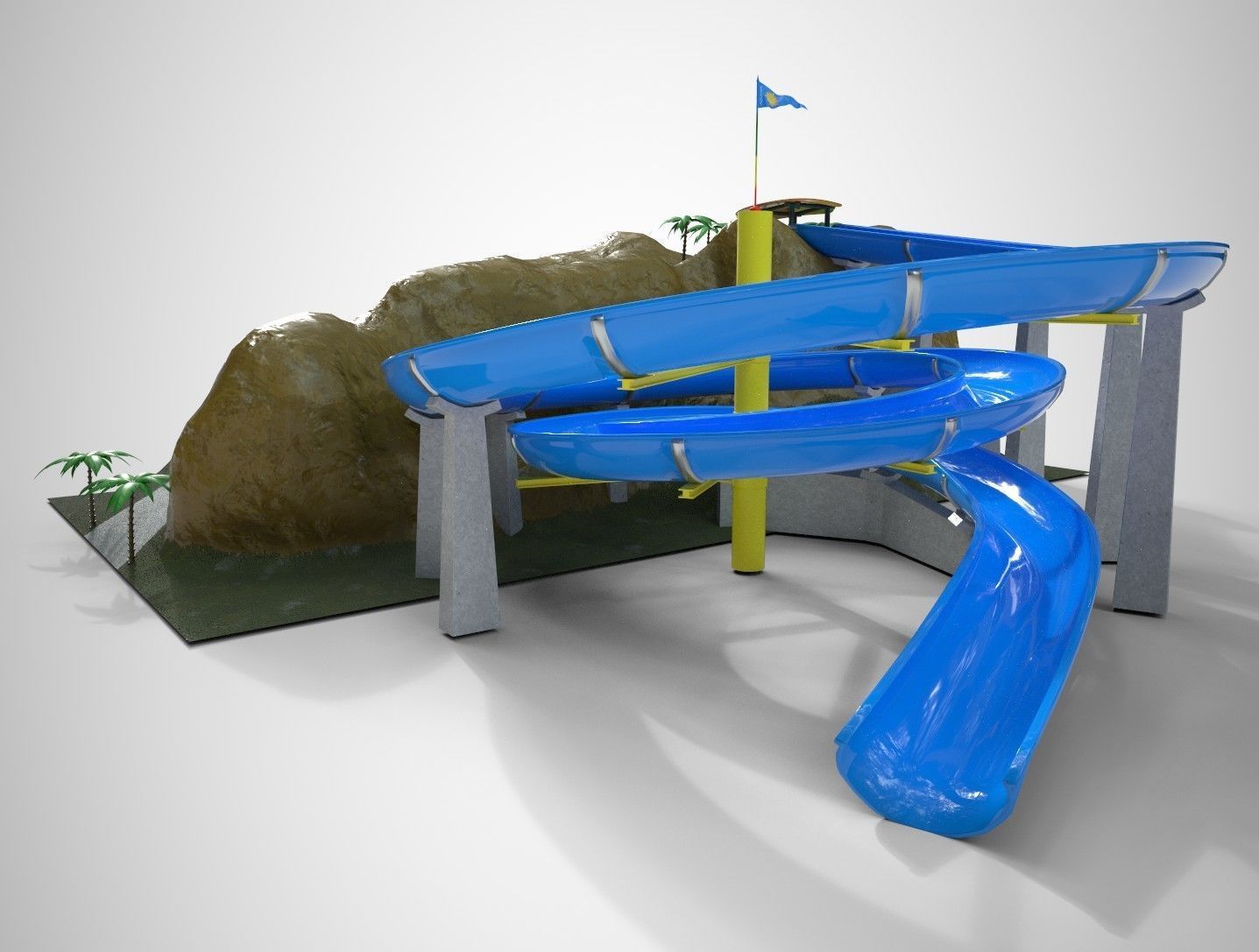 Aquapark Slide Pack PBR 3D model_1