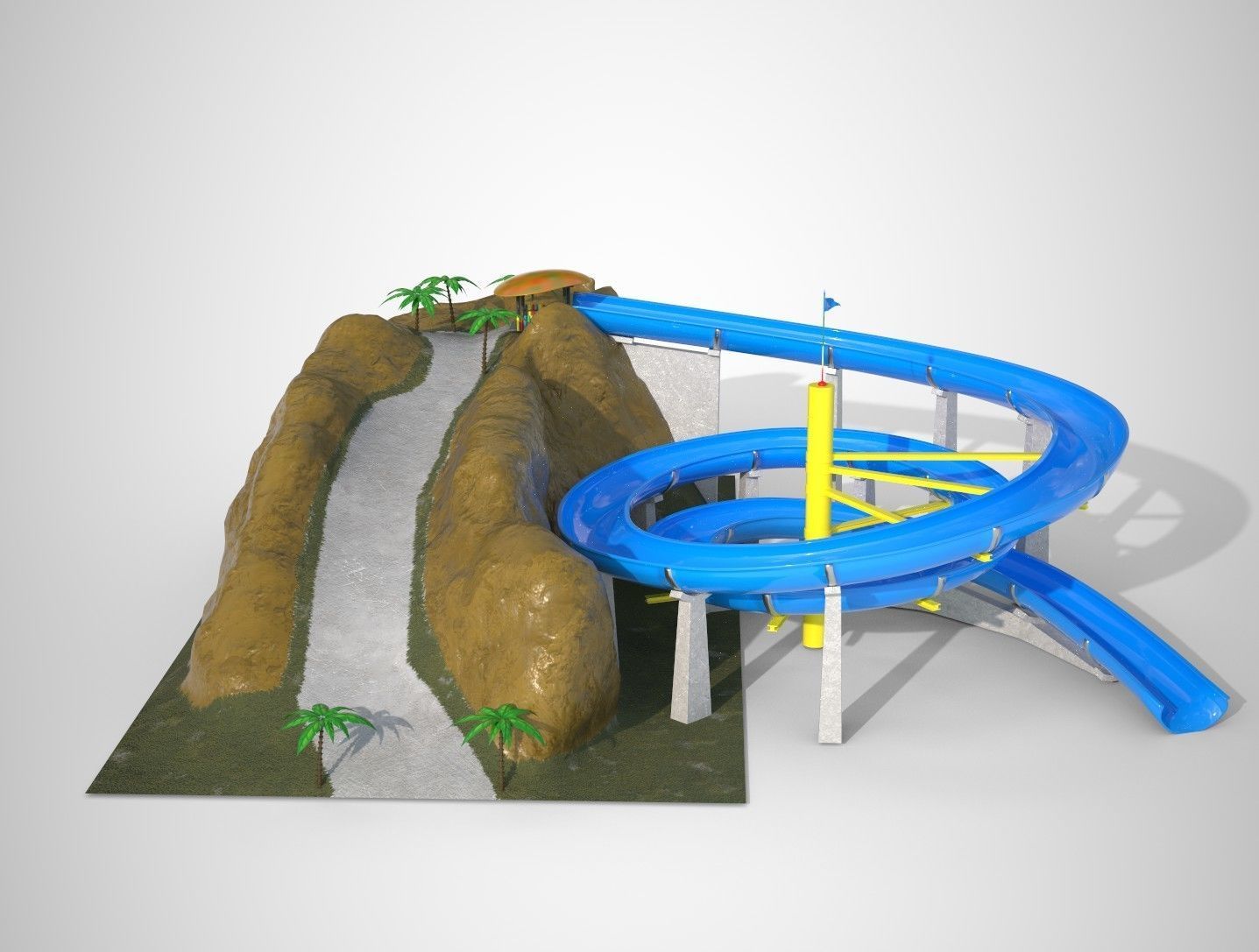 Aquapark Slide Pack PBR 3D model_5
