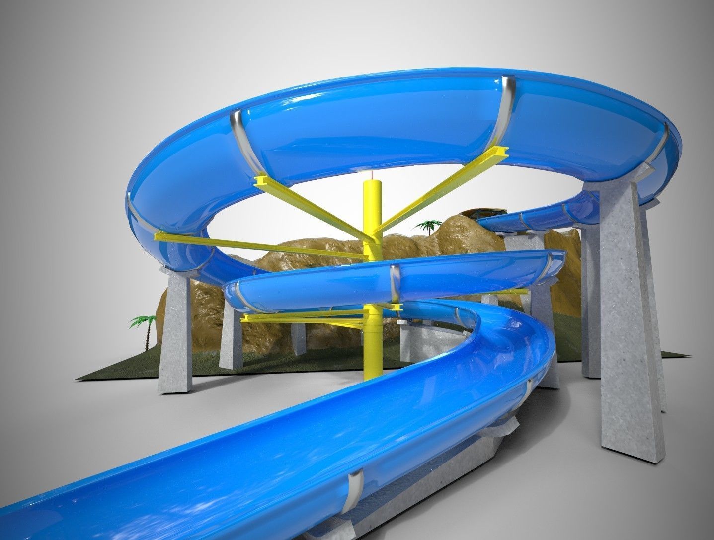 Aquapark Slide Pack PBR 3D model_13
