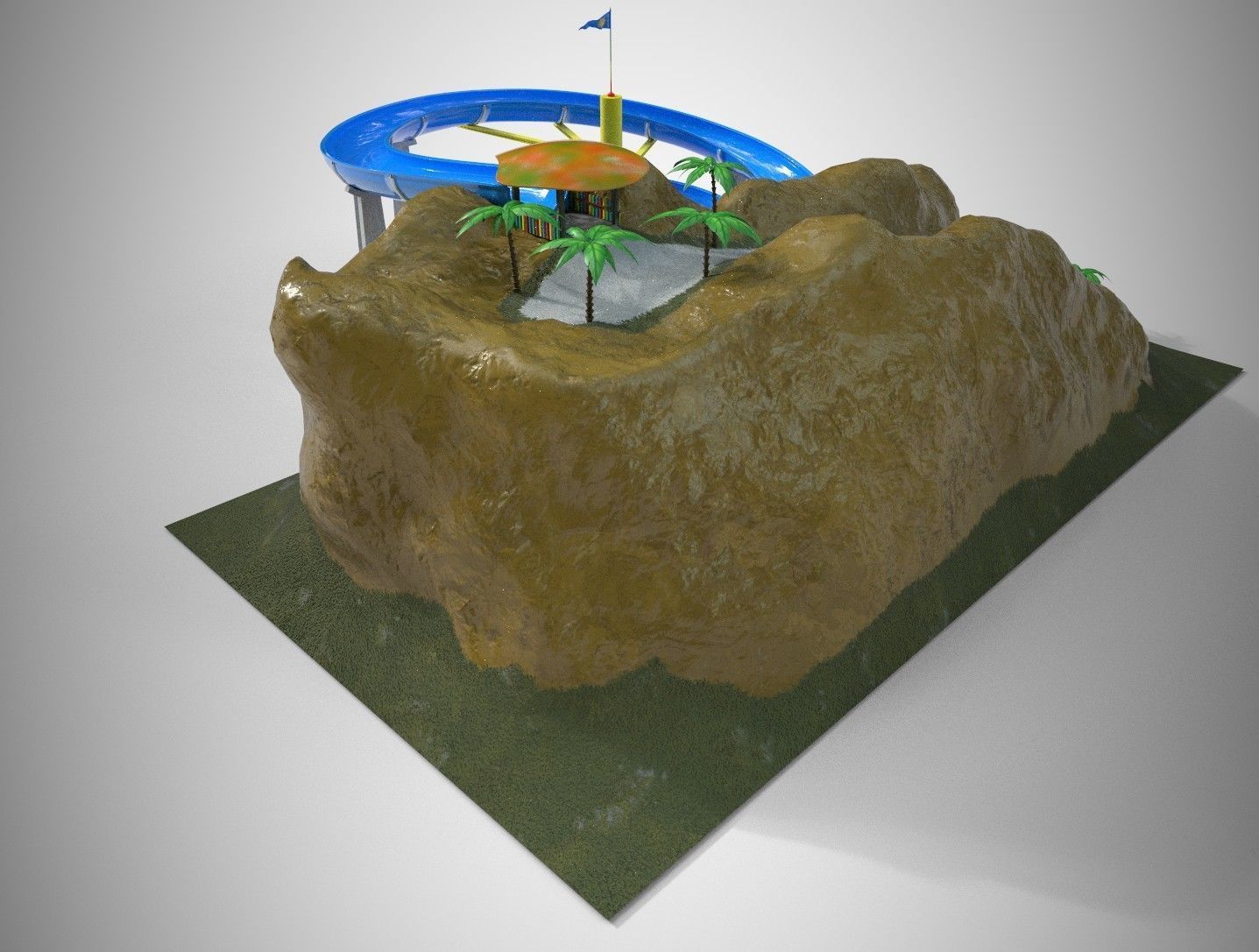 Aquapark Slide Pack PBR 3D model_11