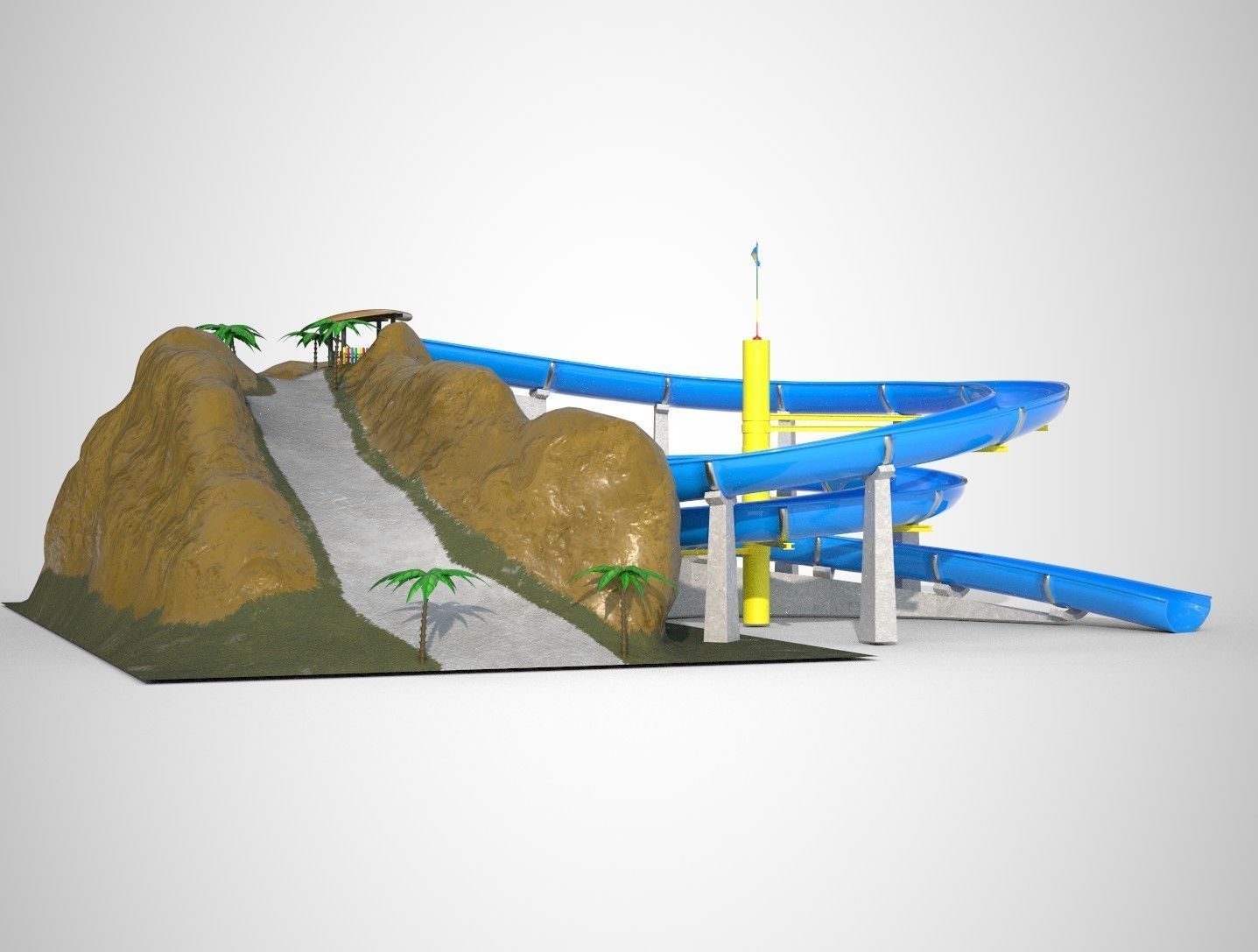 Aquapark Slide Pack PBR 3D model_4
