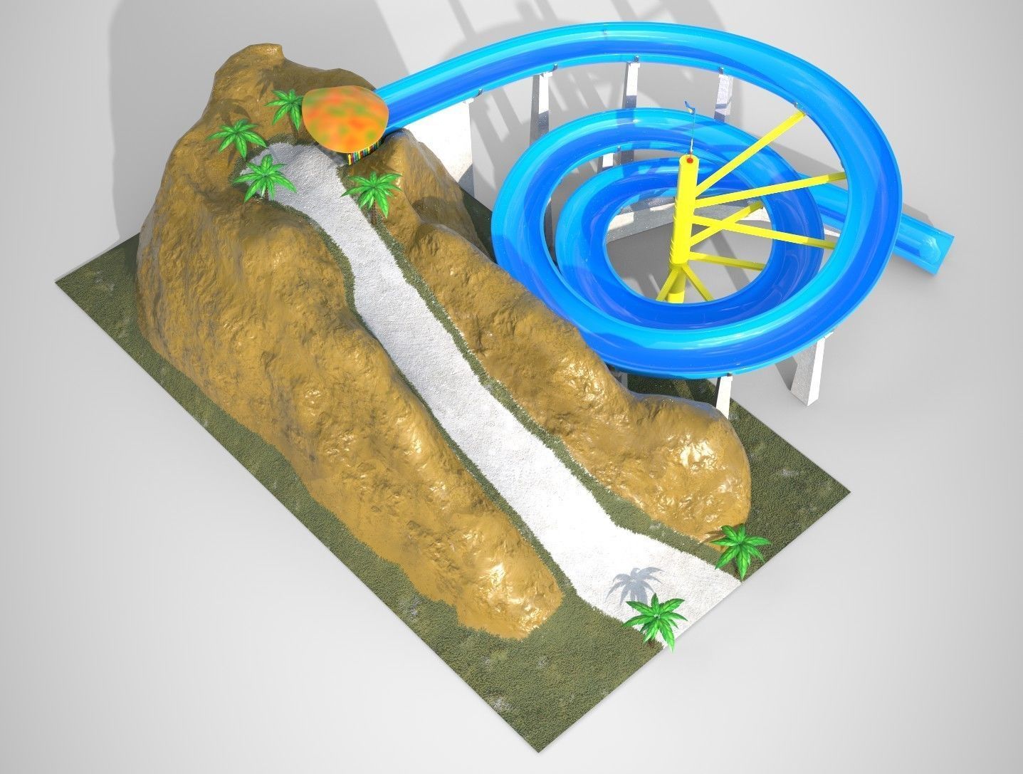 Aquapark Slide Pack PBR 3D model_3