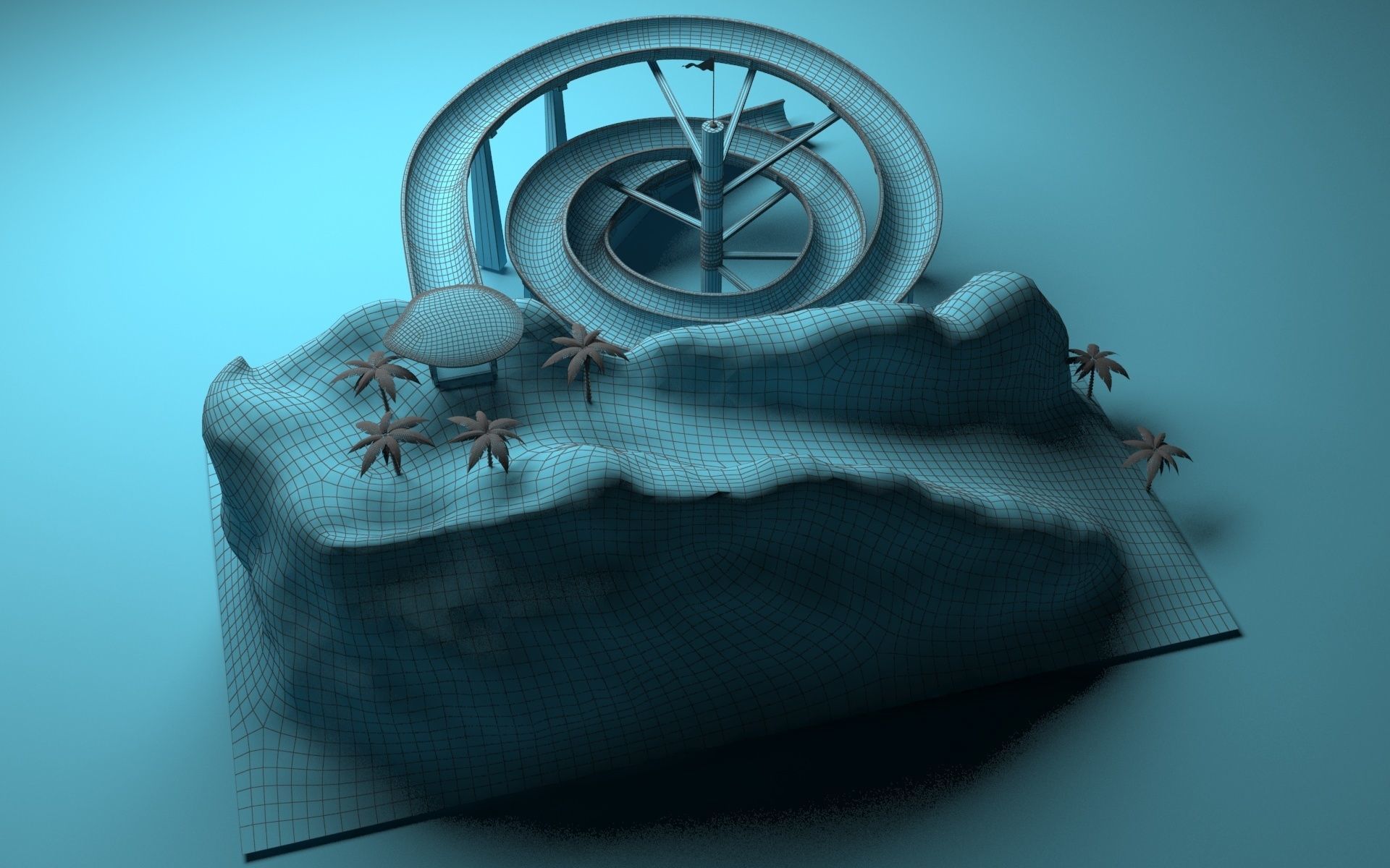 Aquapark Slide Pack PBR 3D model_15