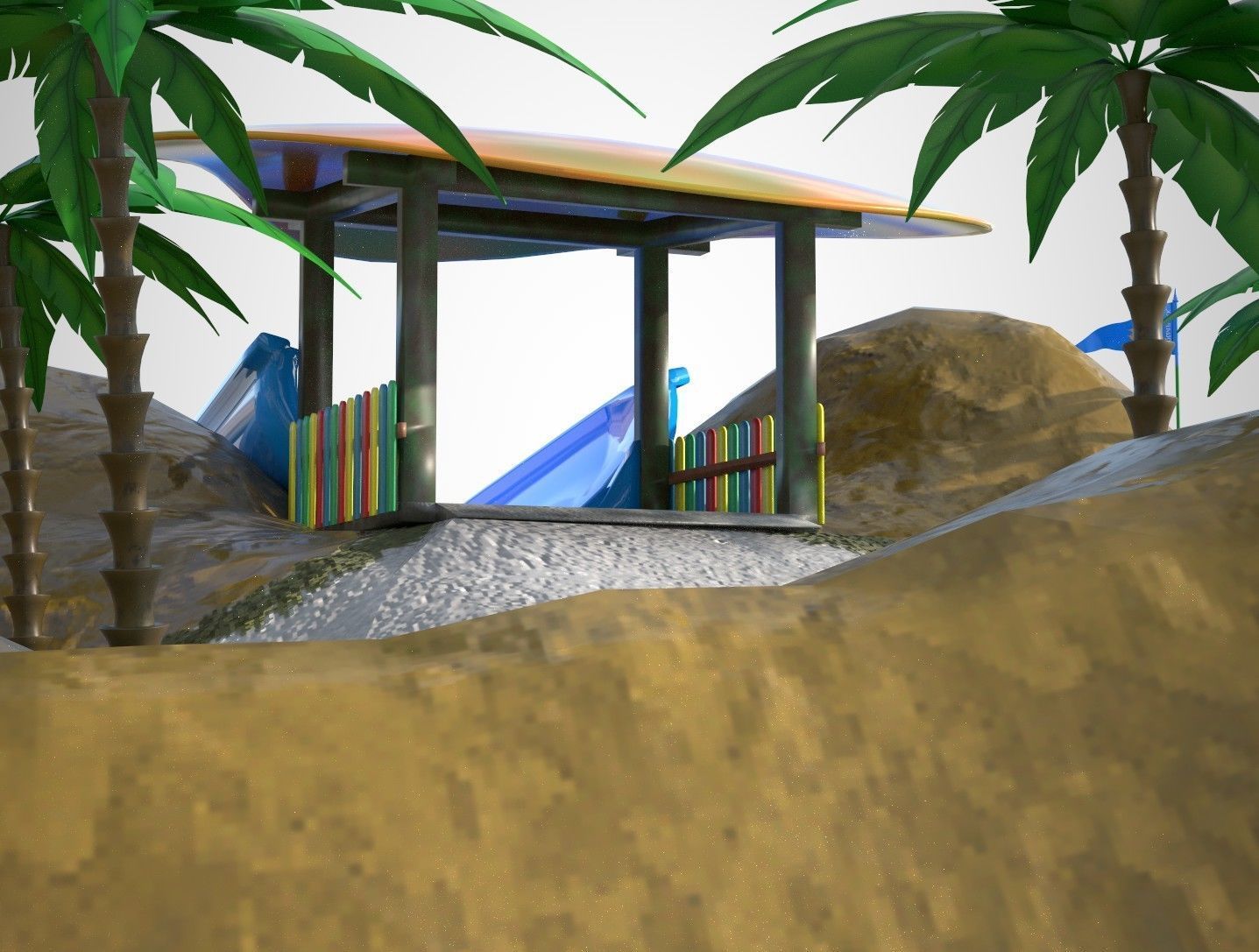 Aquapark Slide Pack PBR 3D model_2