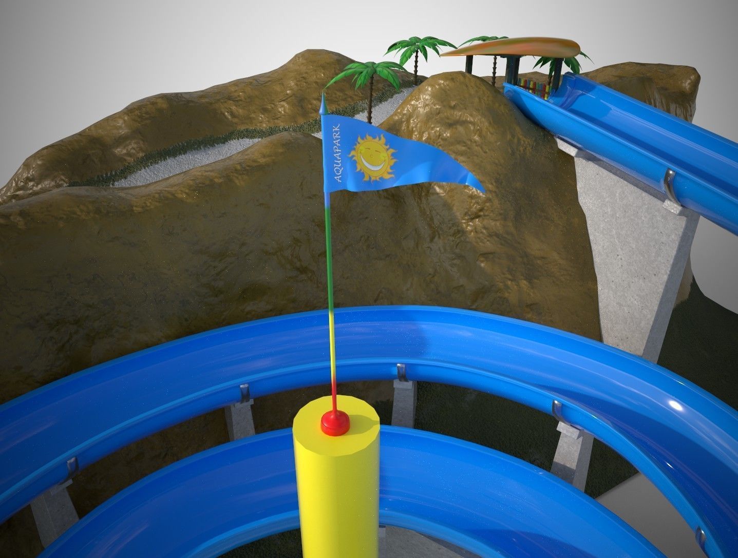 Aquapark Slide Pack PBR 3D model_9