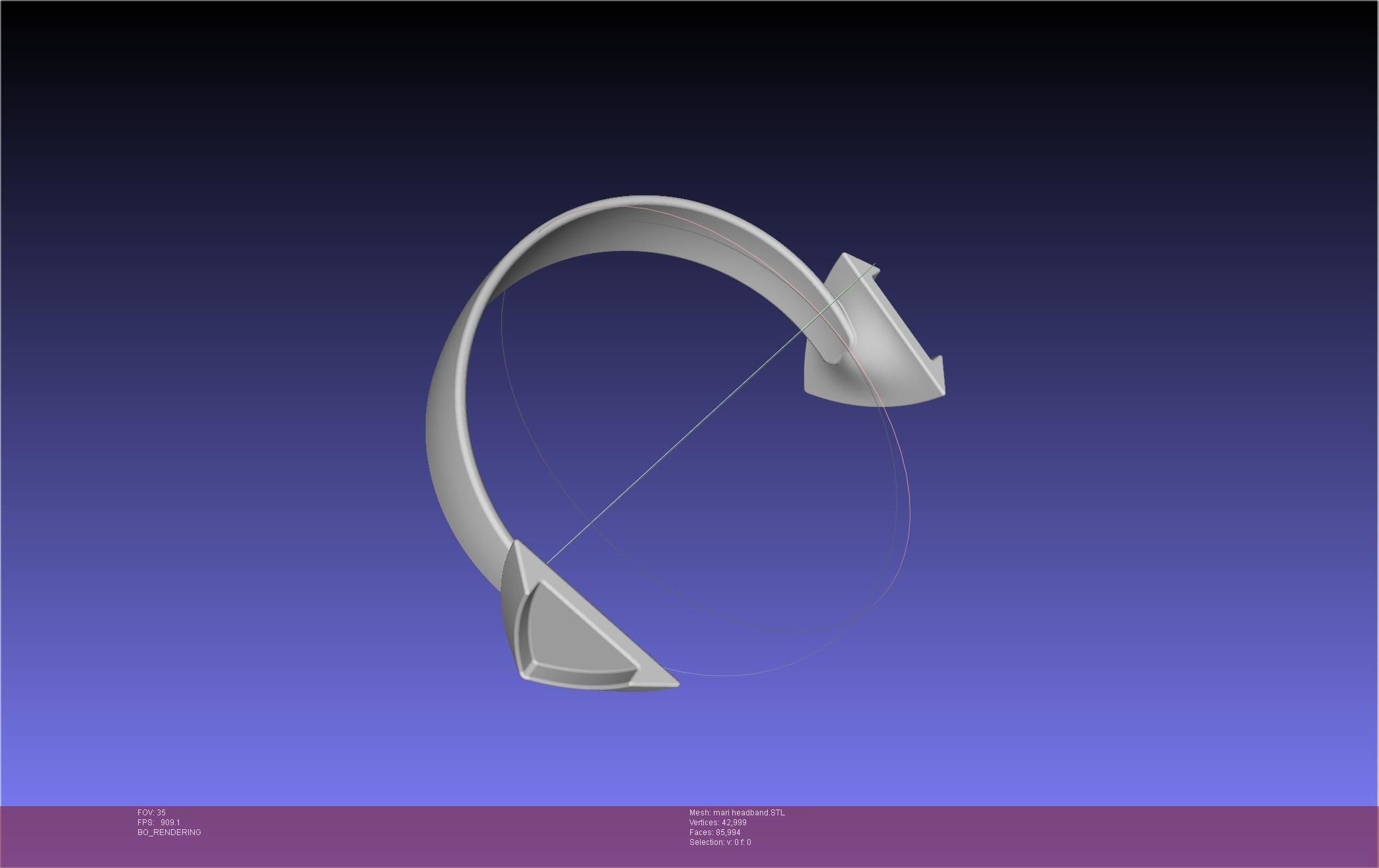 Evangelion Rebuild Mari Headband Printable Model 3D print model_50