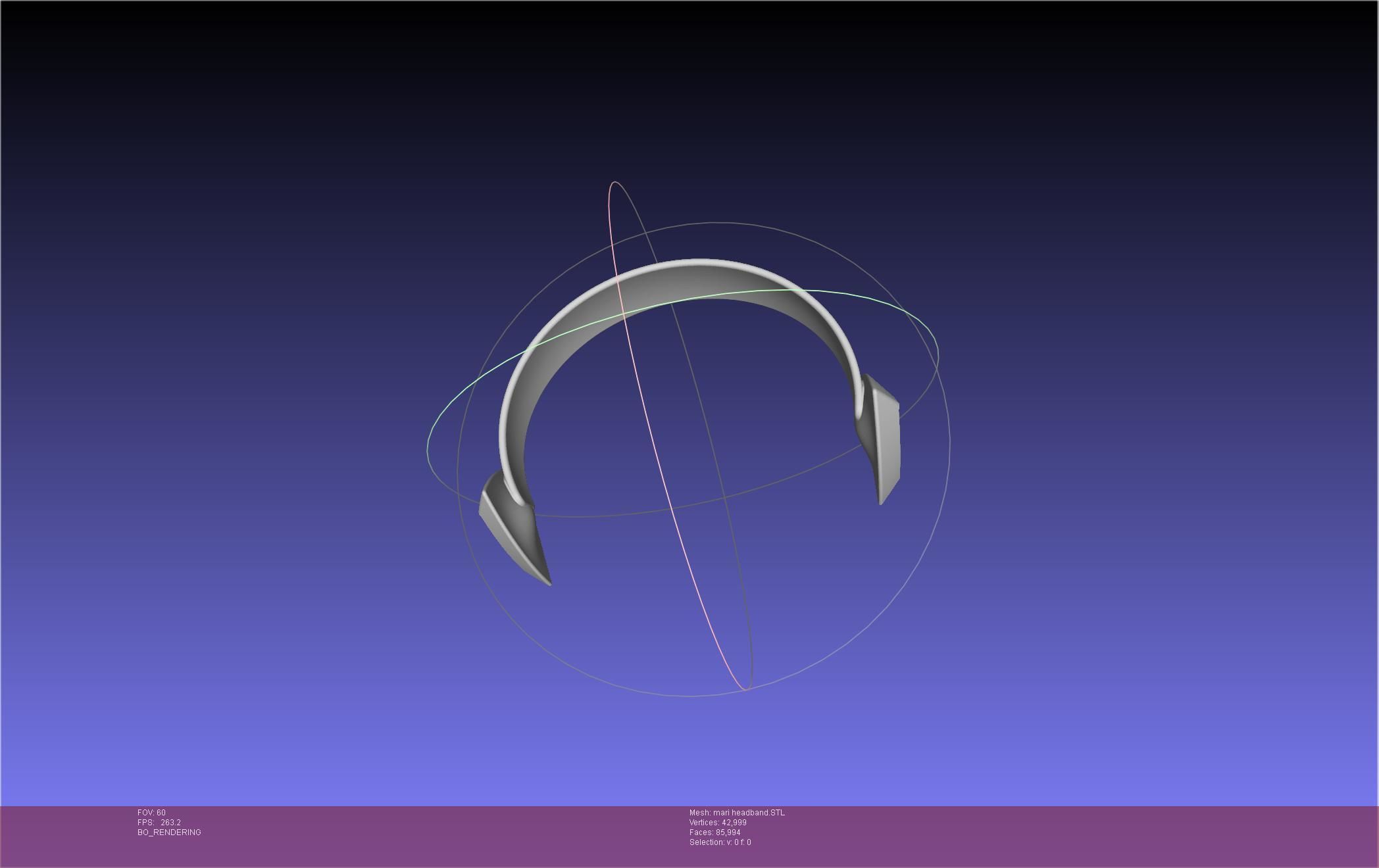 Evangelion Rebuild Mari Headband Printable Model 3D print model_2