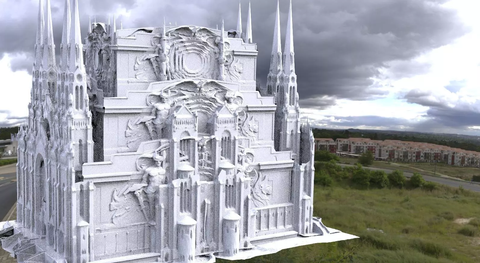 Steampunk cathedral tower grand version wider 3D model_0