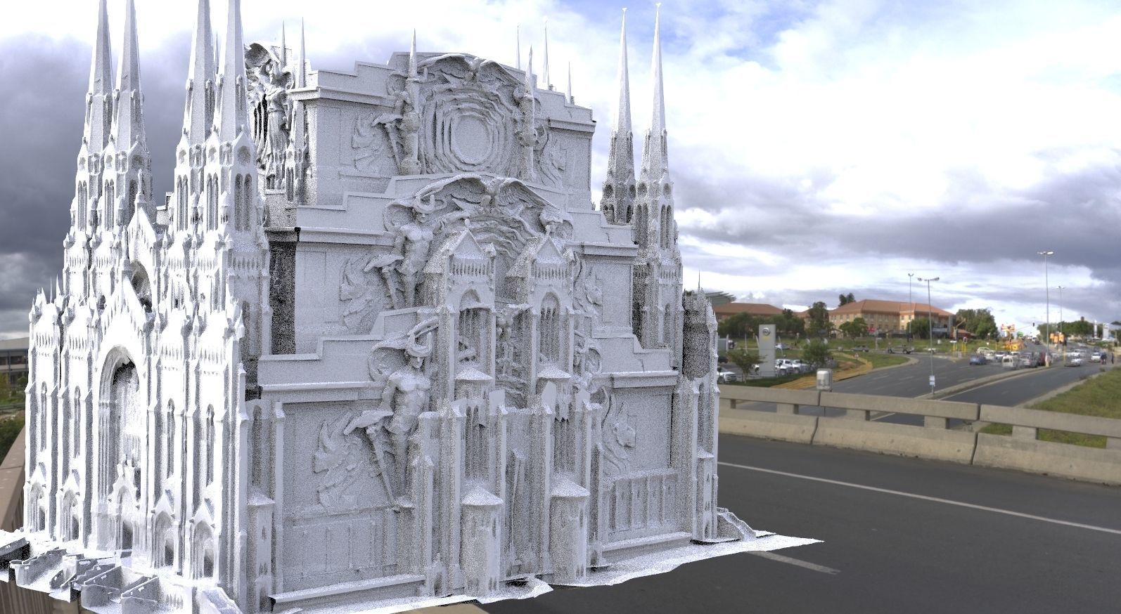 Steampunk cathedral tower grand version wider 3D model_1