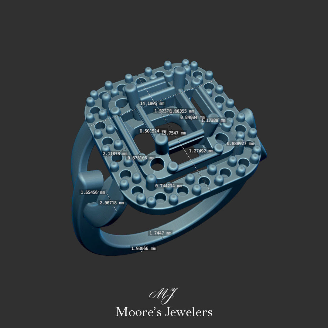 Diamond Cocktail Ring 3d Model 3D print model_9