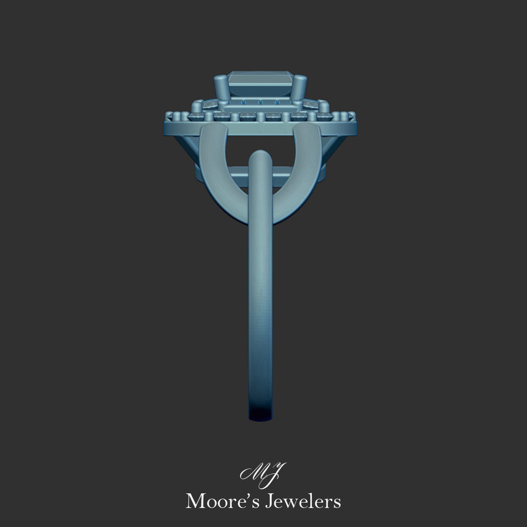 Diamond Cocktail Ring 3d Model 3D print model_5