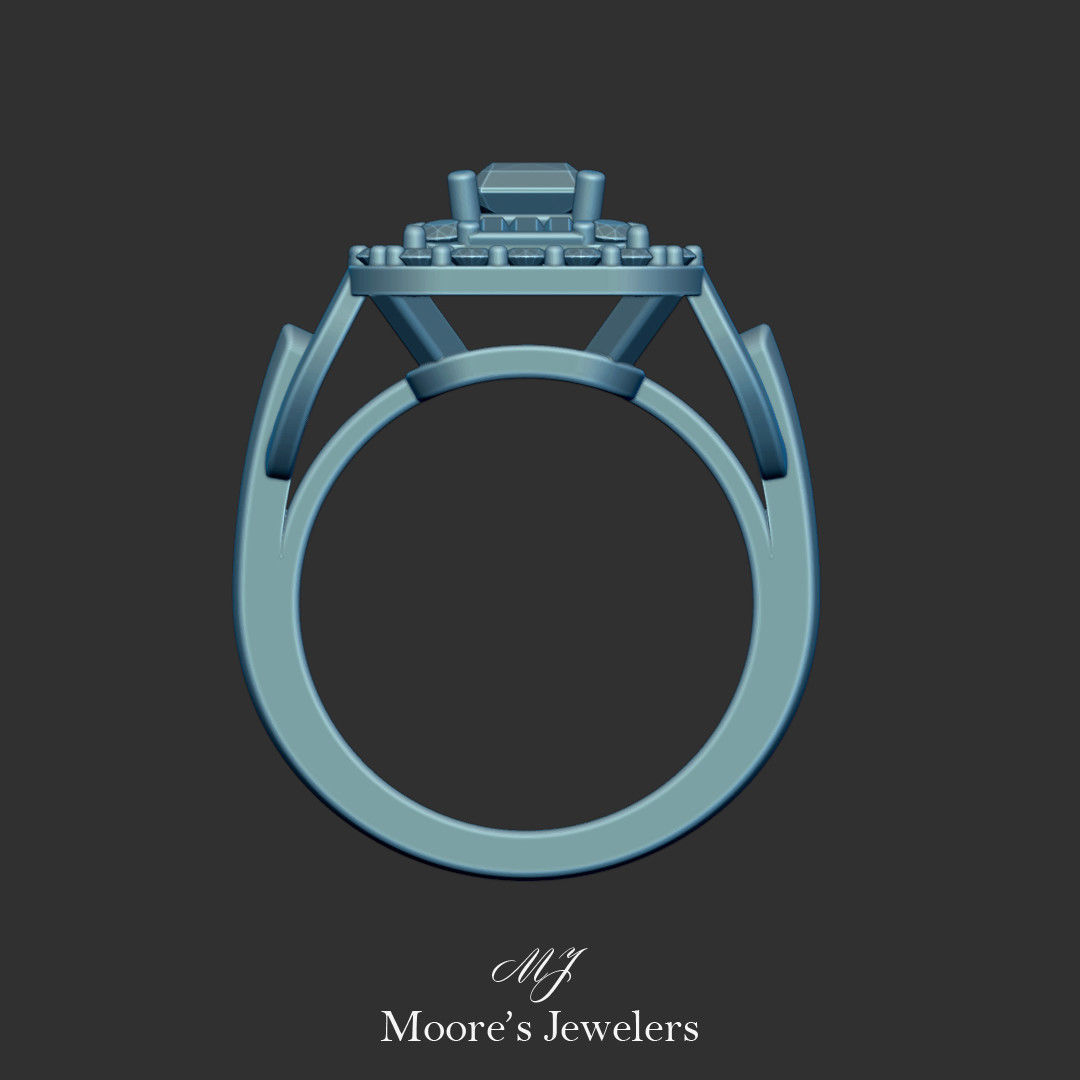 Diamond Cocktail Ring 3d Model 3D print model_4