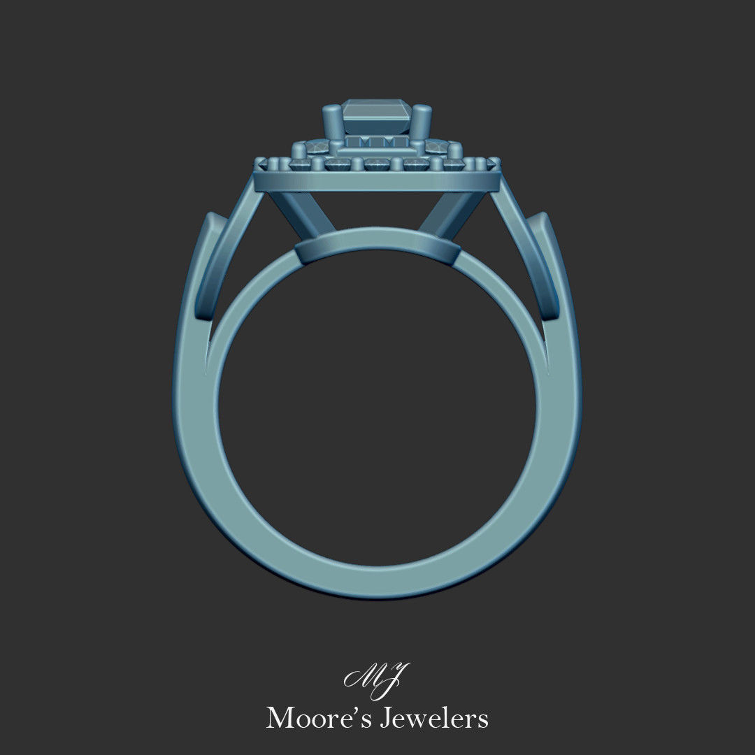 Diamond Cocktail Ring 3d Model 3D print model_6