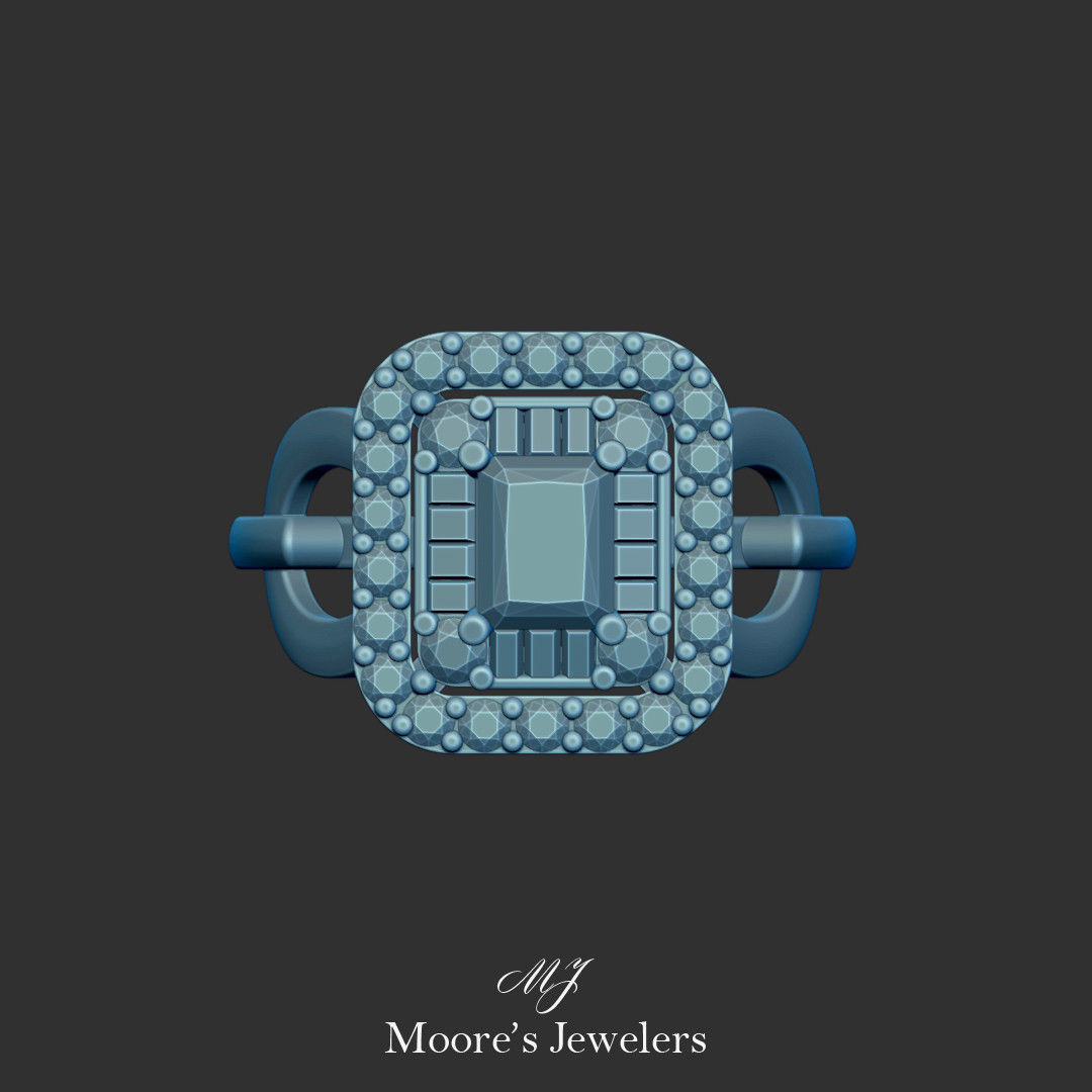 Diamond Cocktail Ring 3d Model 3D print model_3