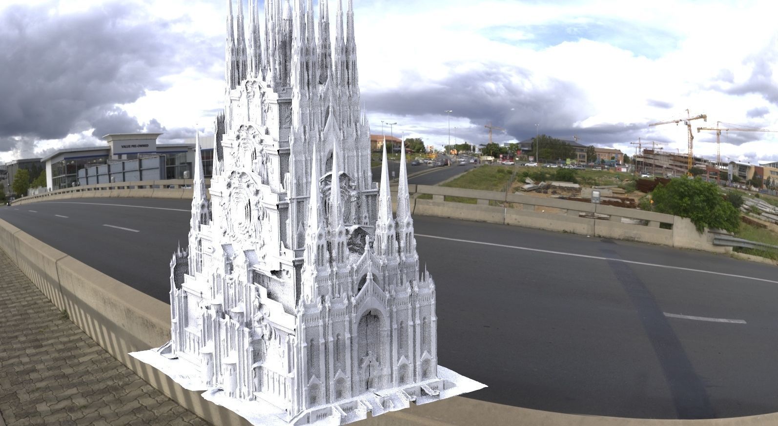 Steampunk palace  cathedral tower grand 3D model 3D model_3