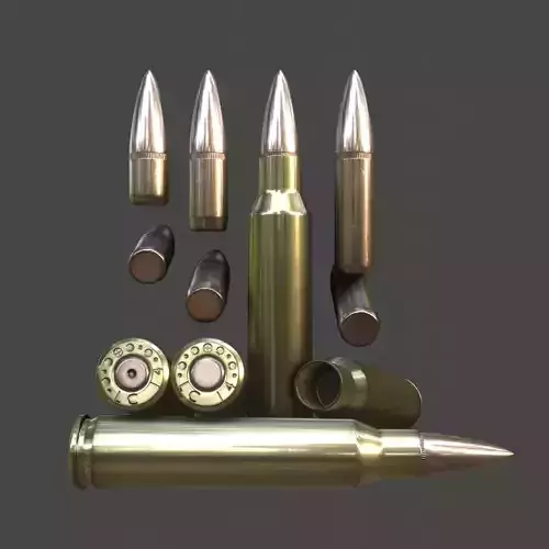 556x45mm NATO Cartridge Low-poly 3D model