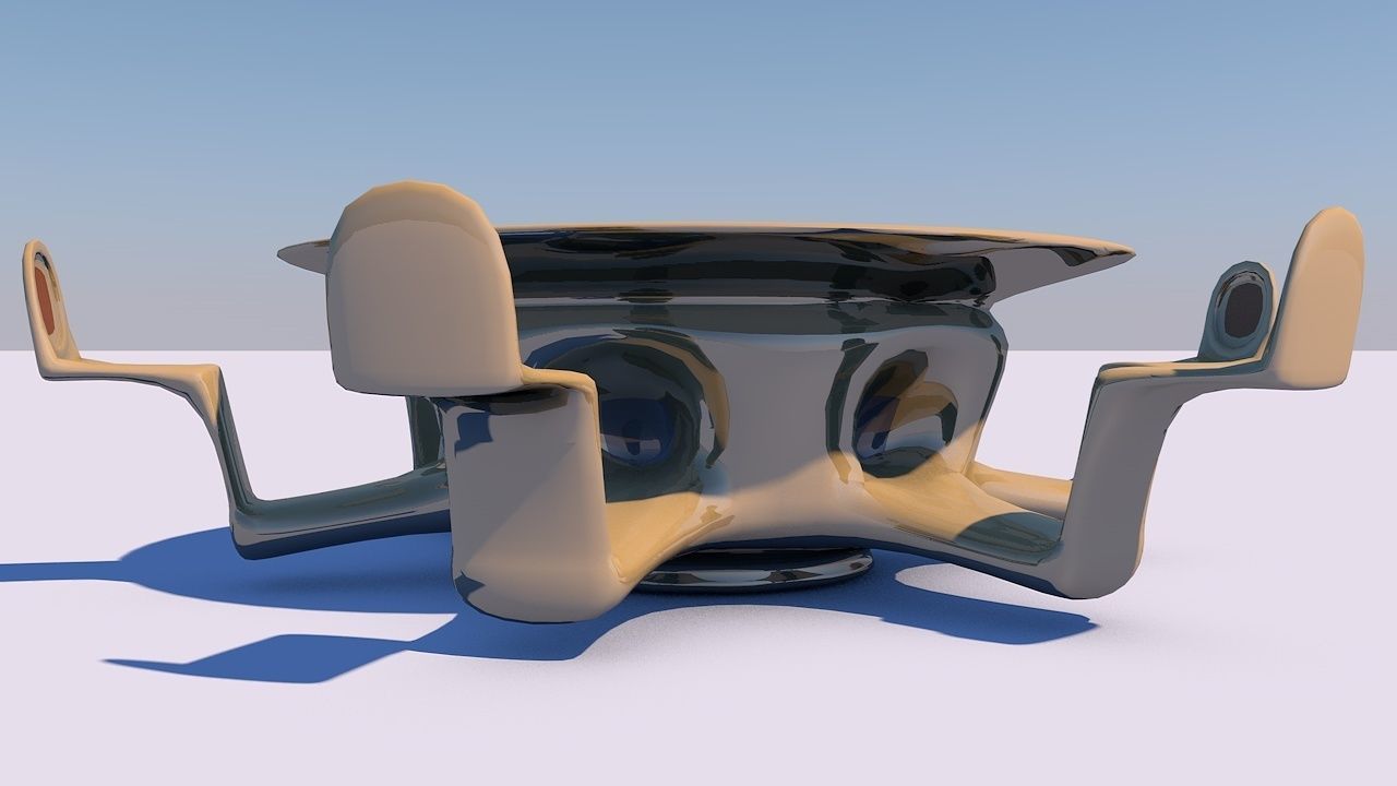 SCI FI SEATS Low-poly 3D model_7