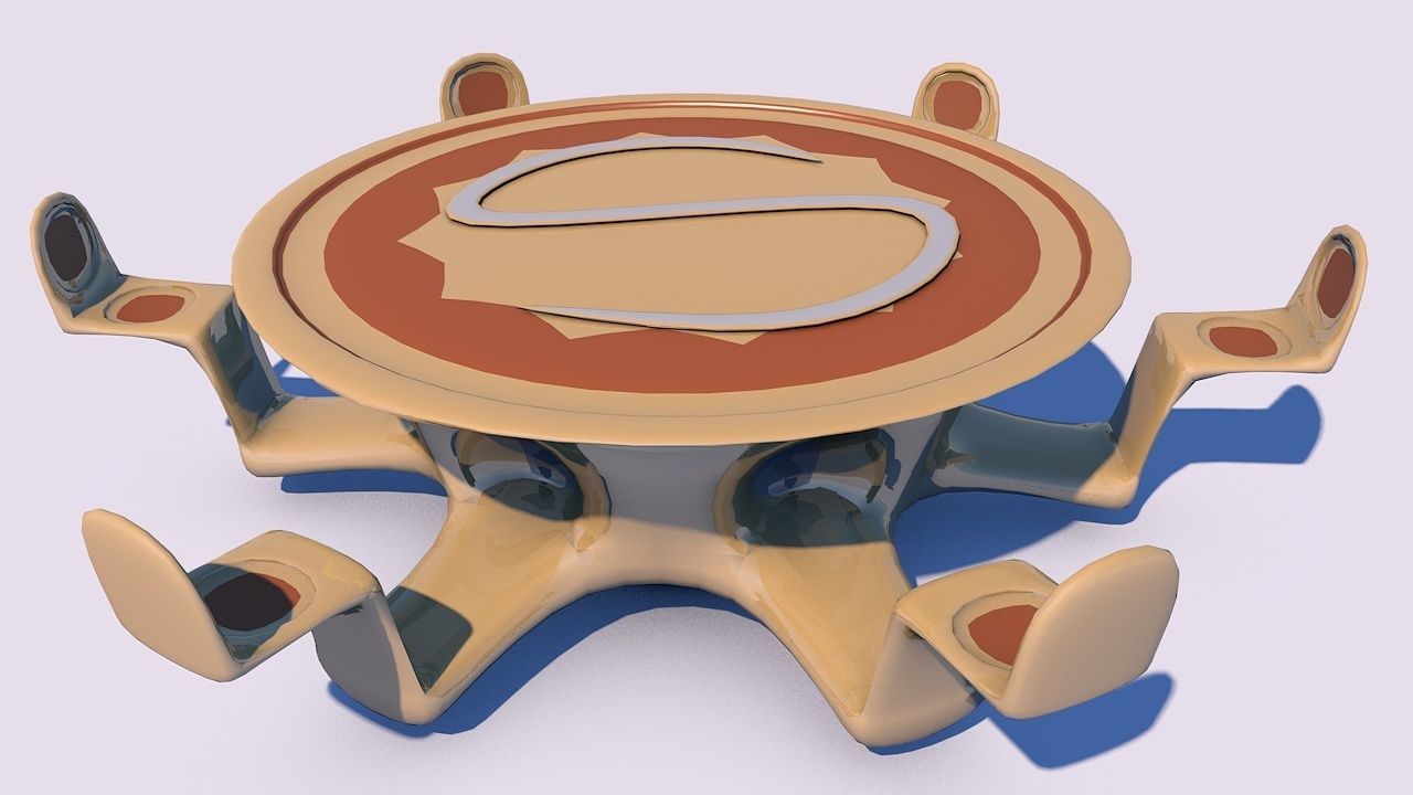 SCI FI SEATS Low-poly 3D model_3