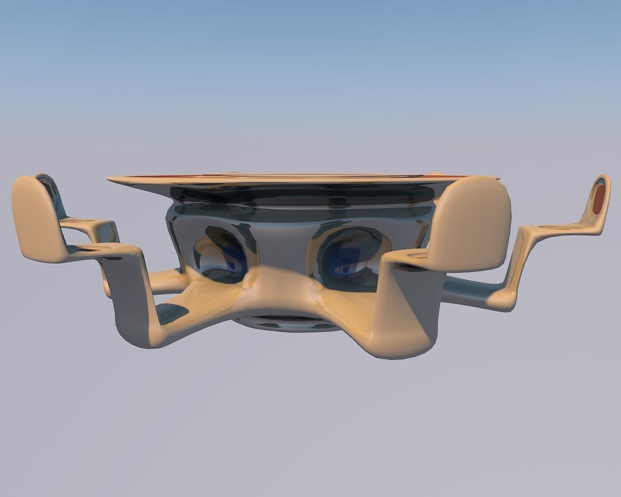 SCI FI SEATS Low-poly 3D model_1