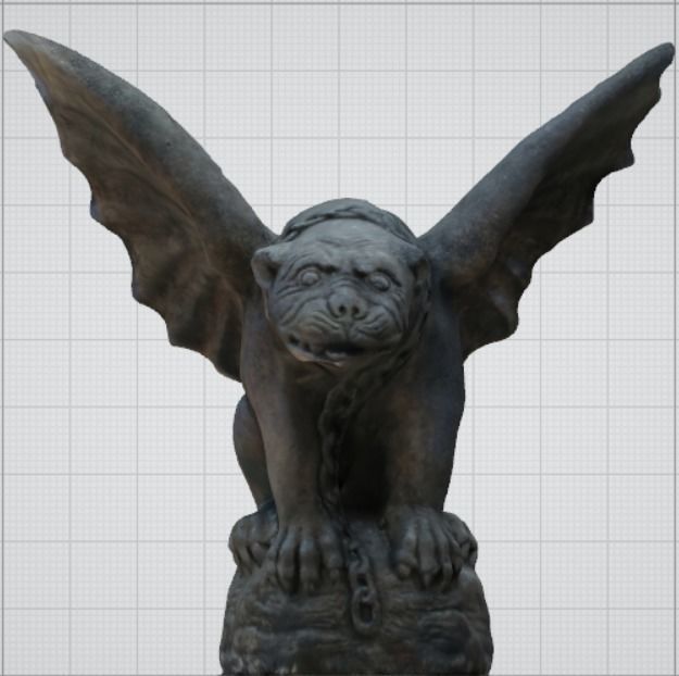 Gargoyle Cement Sculpture Free 3D model_1