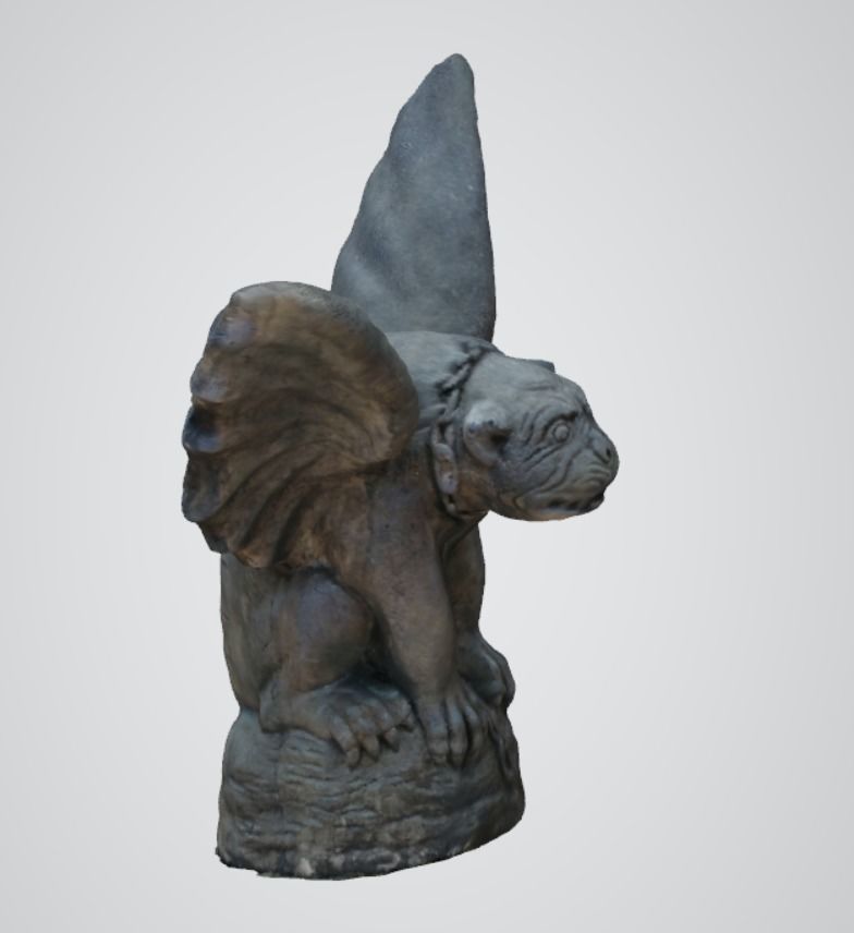 Gargoyle Cement Sculpture Free 3D model_4