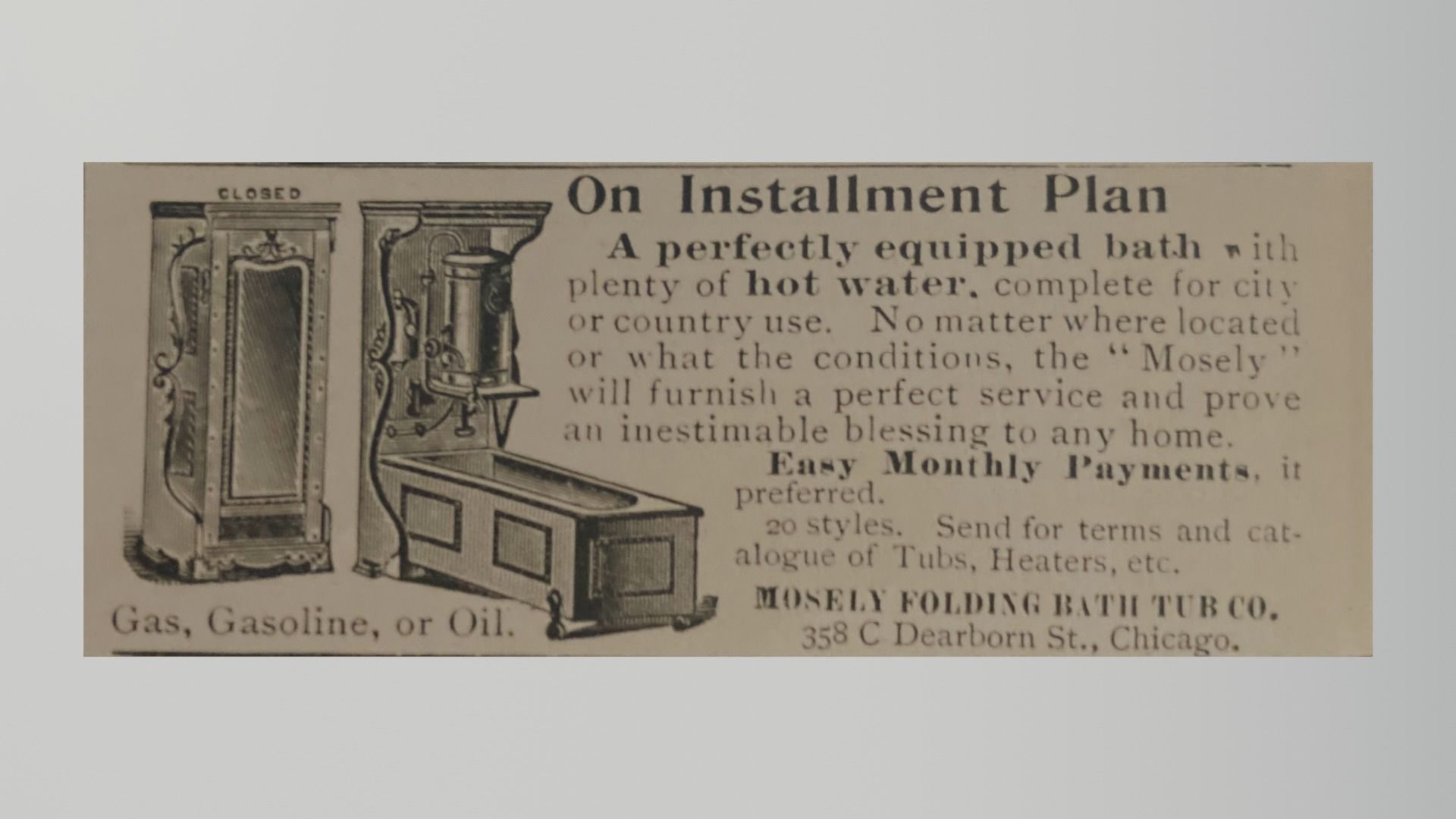 3D model Antique Mosley Folding Bathtub Ad VR / AR / lowpoly CGTrader