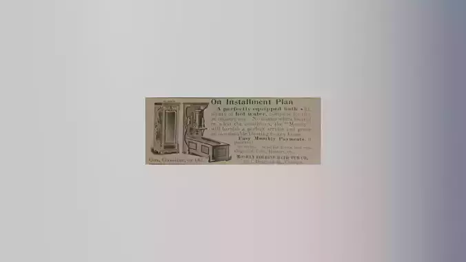Antique Mosley Folding Bathtub Ad Low-poly 3D model