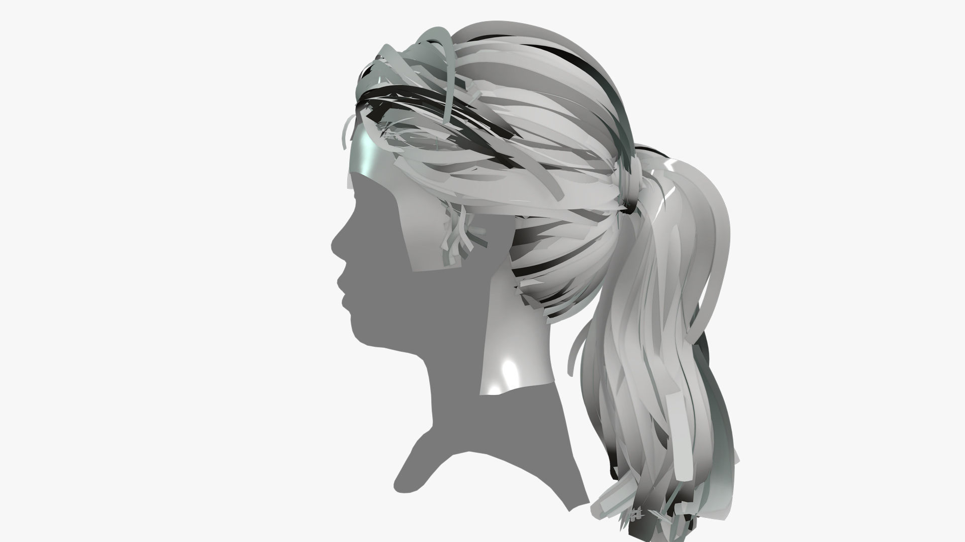 Female Hair - 020 3D model_10