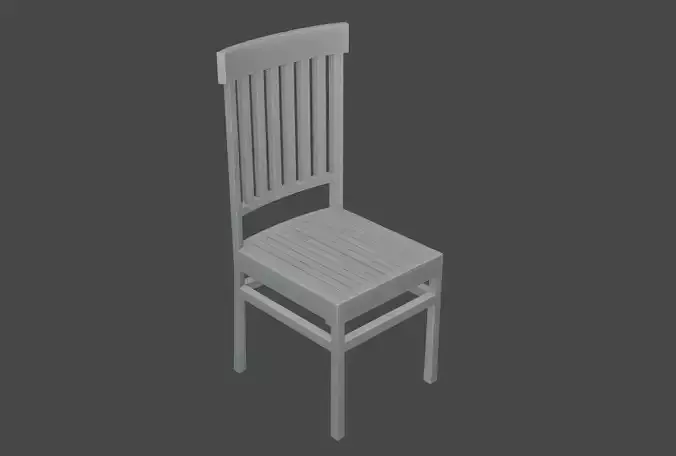 3D Dining room chair low poly