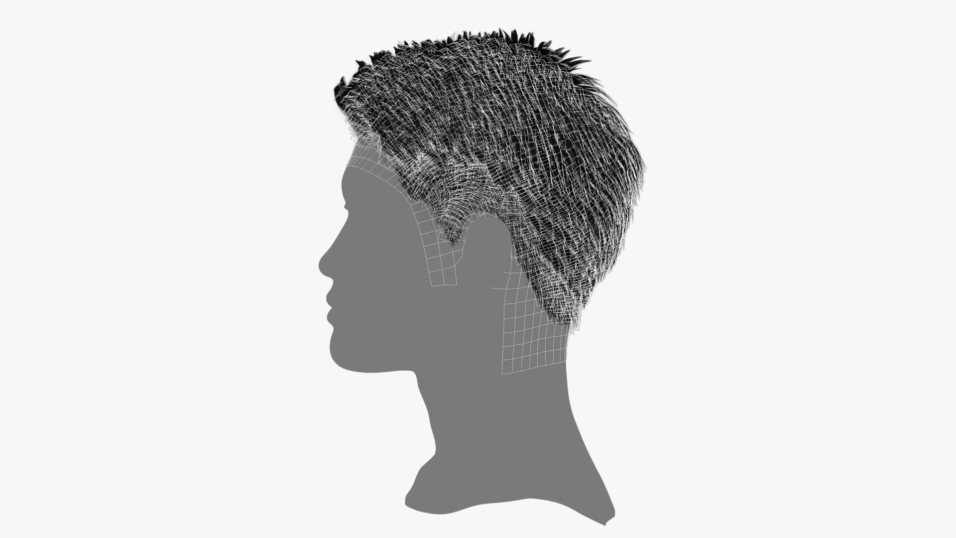 Male Hair - 017 3D model_16