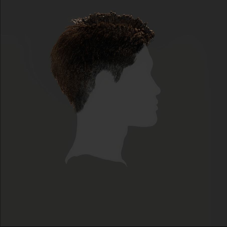 Male Hair - 017 3D model_19