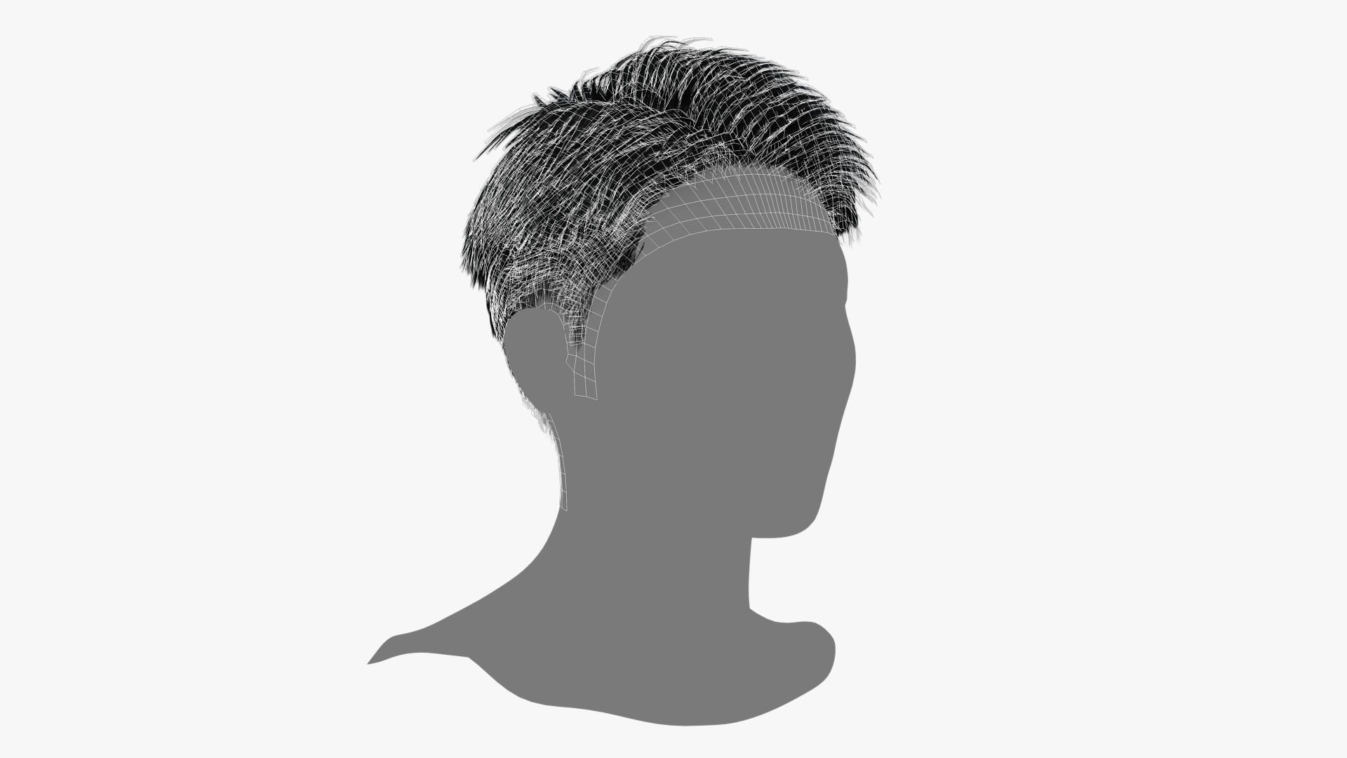 Male Hair - 017 3D model_13
