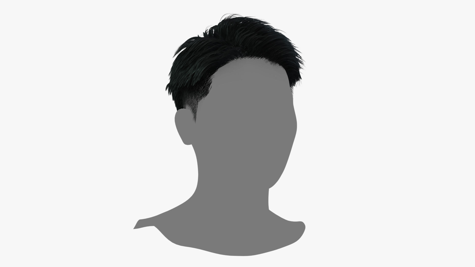 Male Hair - 017 3D model_2