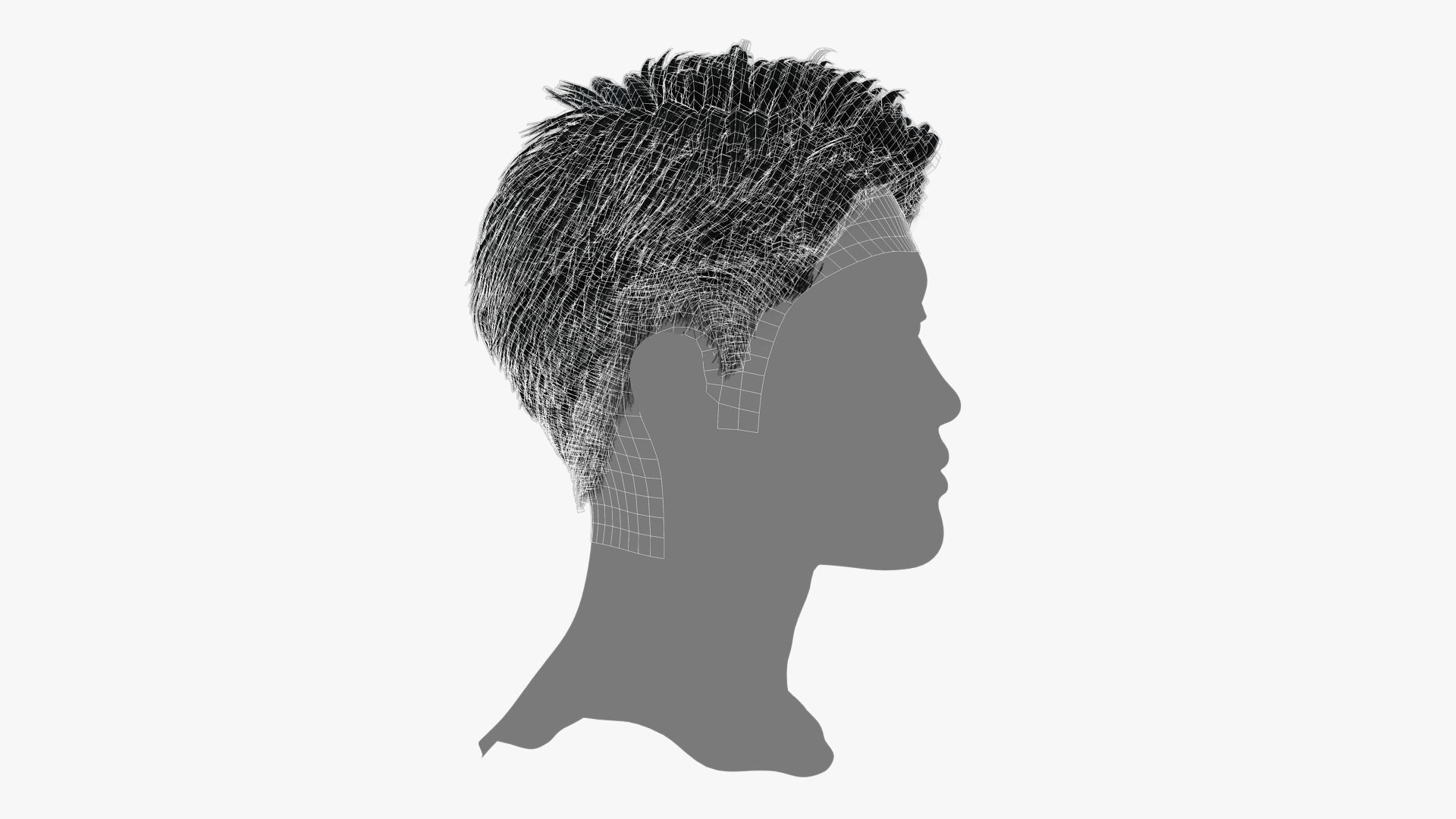 Male Hair - 017 3D model_14