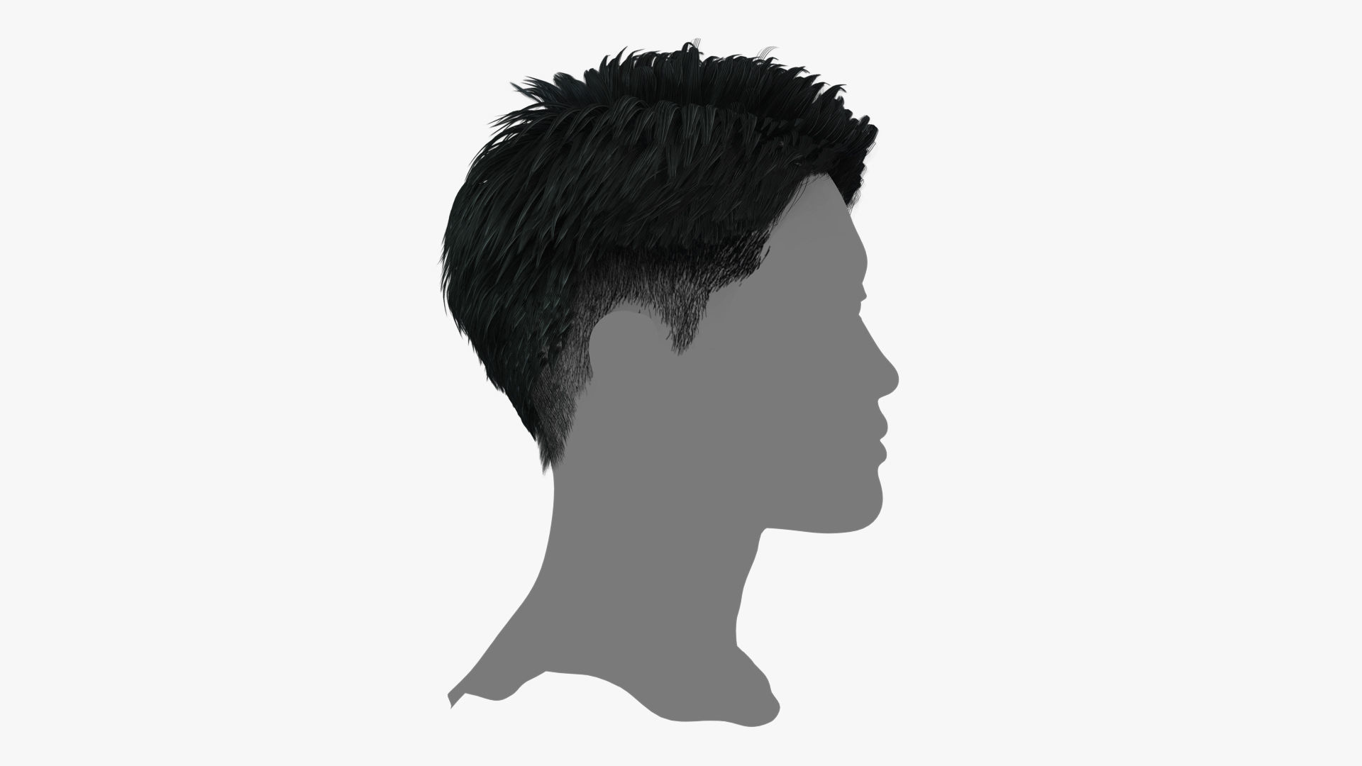 Male Hair - 017 3D model_3