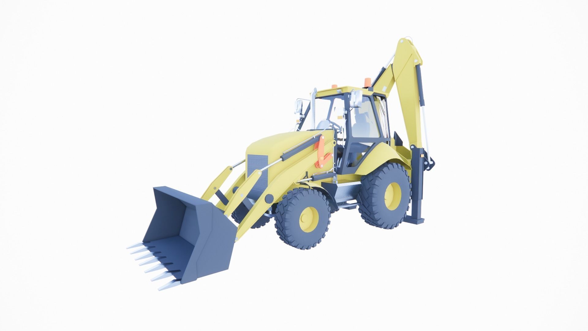 excavator-wiper backhoe 3D print model_1