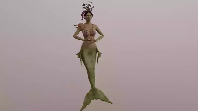 Sea Mermaid Low-poly 3D model