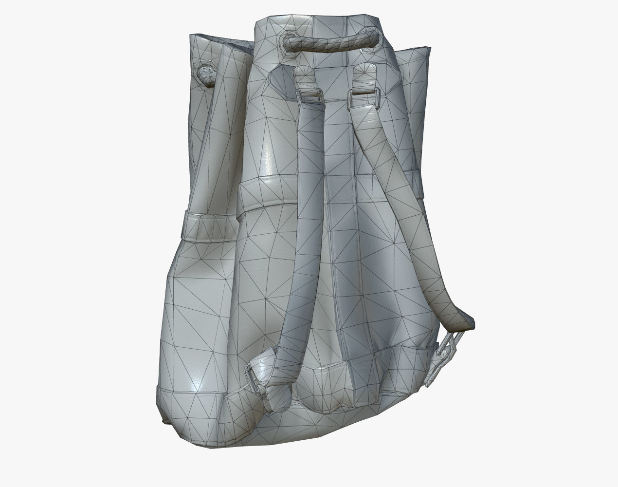 Leather Backpack Low-poly 3D model_16