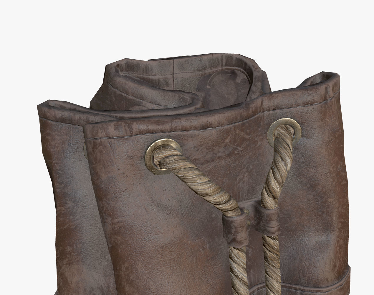 Leather Backpack Low-poly 3D model_9