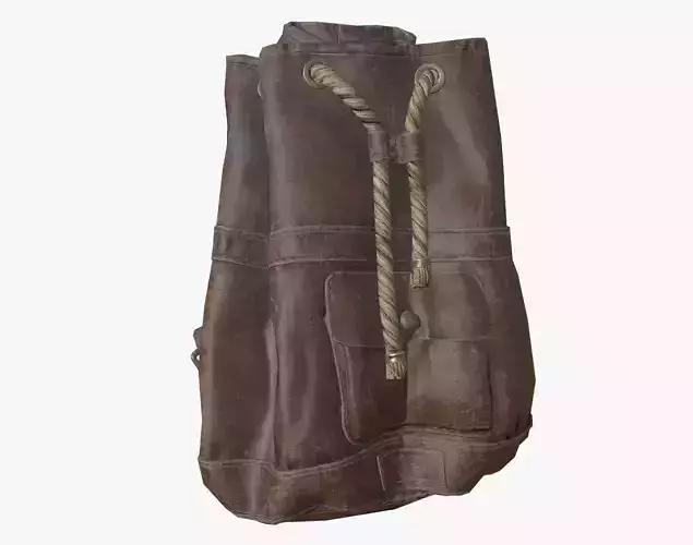 Leather Backpack Low-poly 3D model Leather Backpack Low-poly 3D model