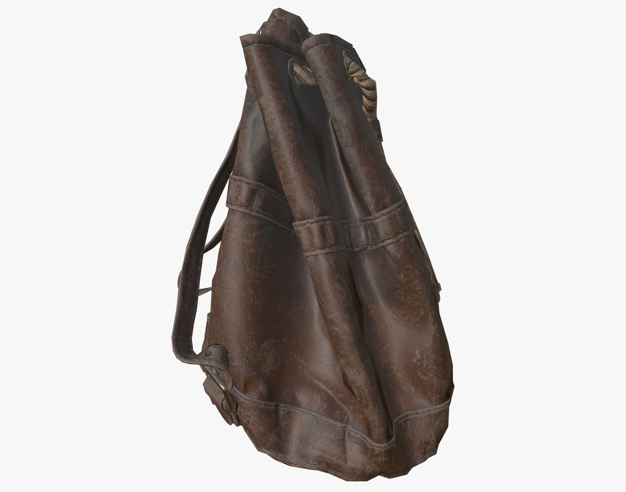 Leather Backpack Low-poly 3D model_2