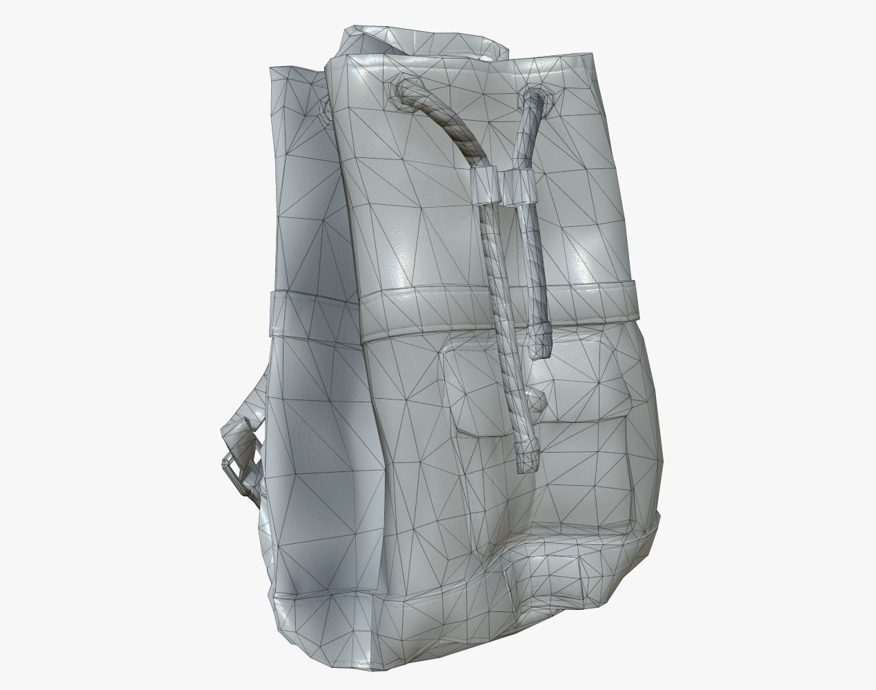 Leather Backpack Low-poly 3D model_15