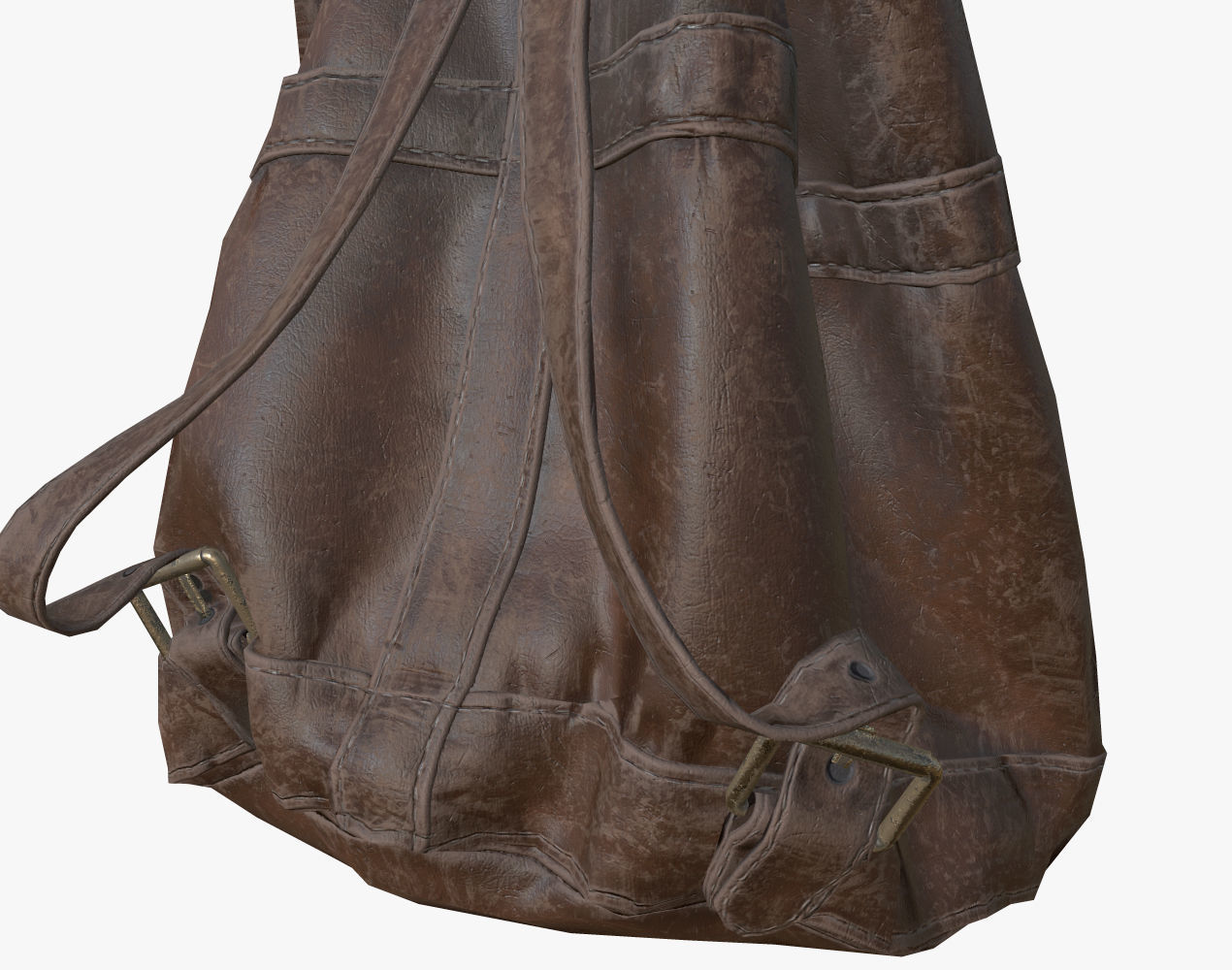 Leather Backpack Low-poly 3D model_11