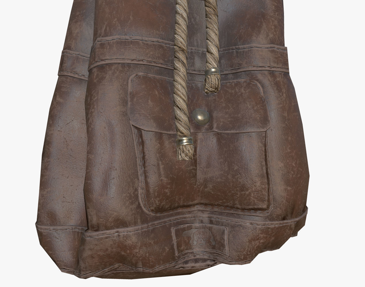 Leather Backpack Low-poly 3D model_8