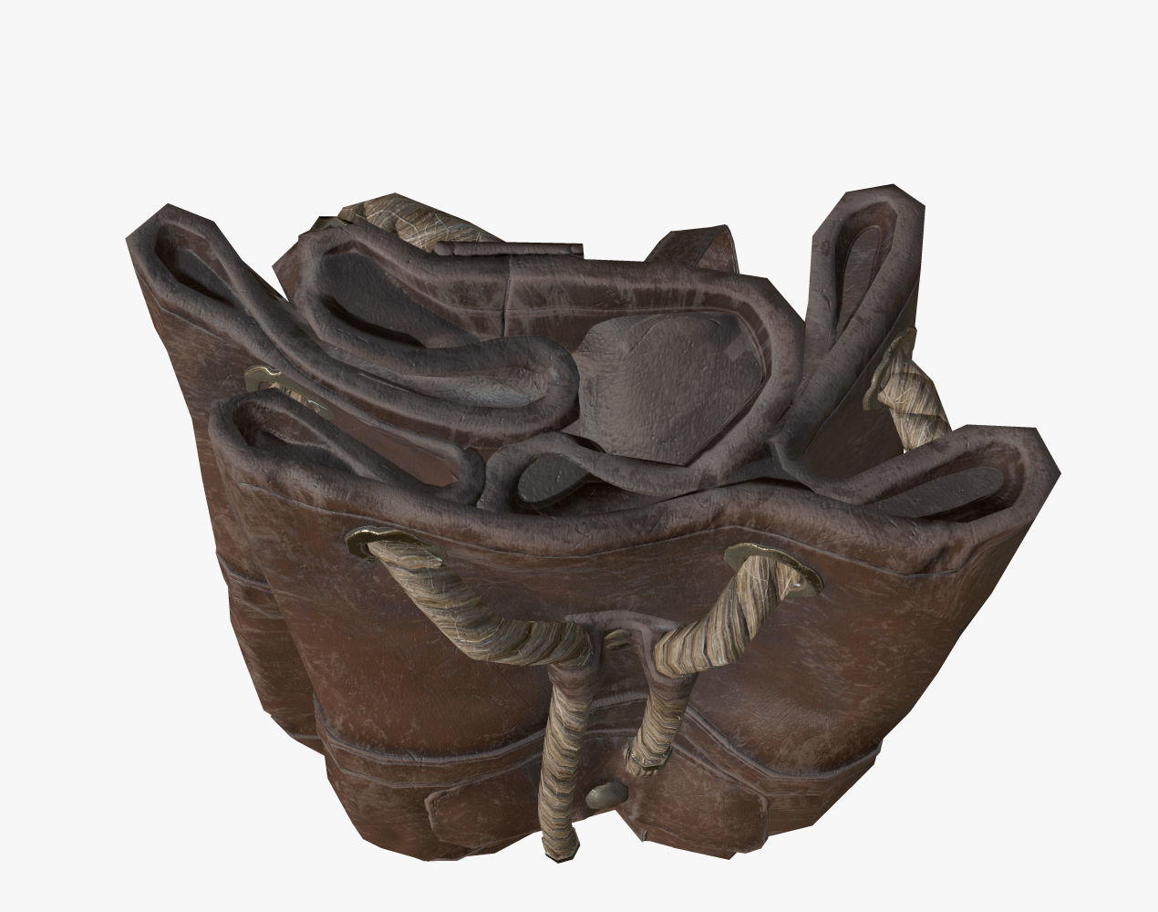 Leather Backpack Low-poly 3D model_12