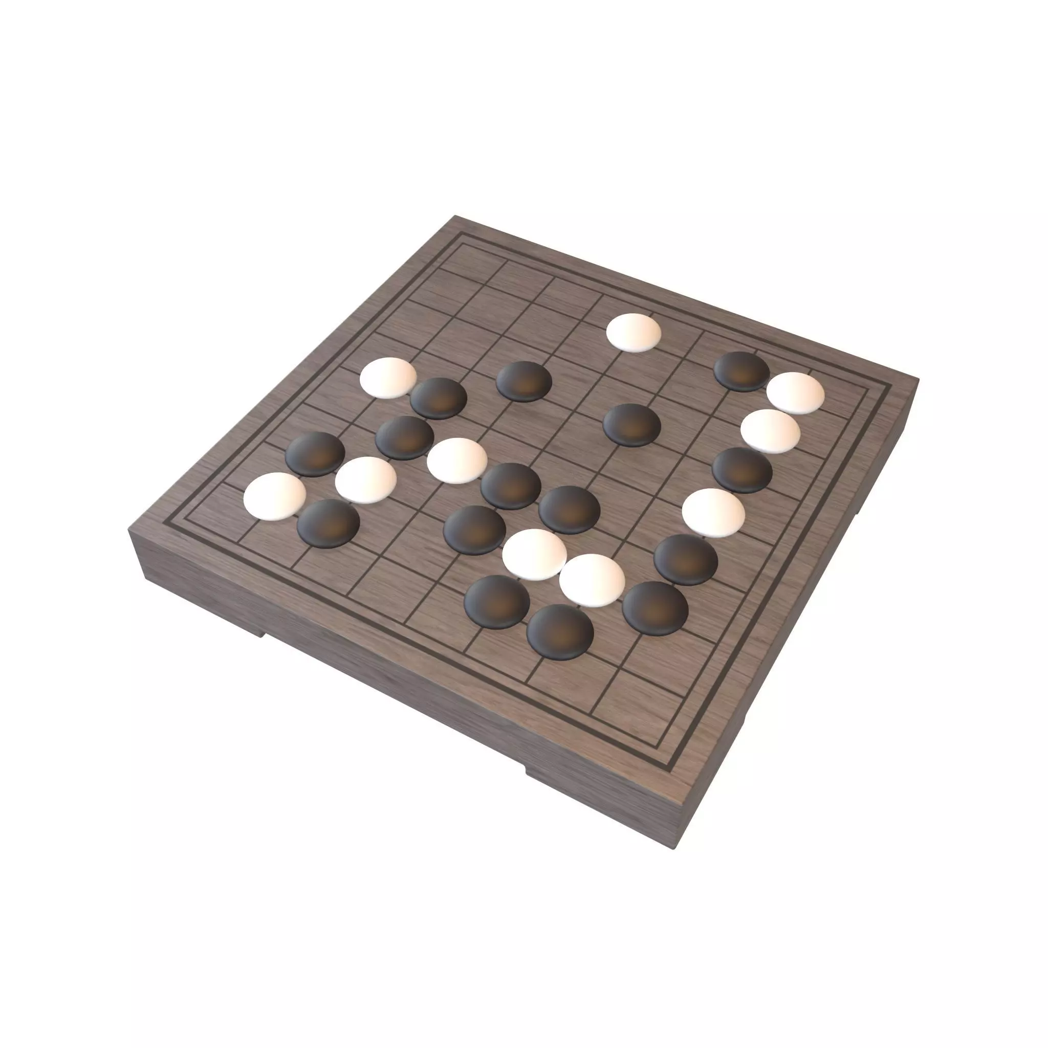 Go Game Timber Base 3D model Go Game Board 9x9 v1 003 VR / AR / low-poly | CGTrader